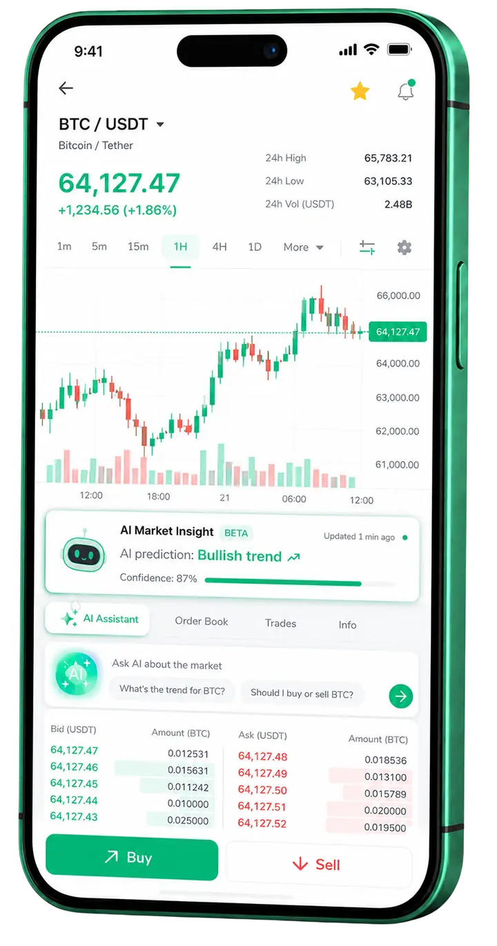 Onda AI Trading — 거래 애플리케이션 Onda AI Trading 모바일 트레이딩 패널